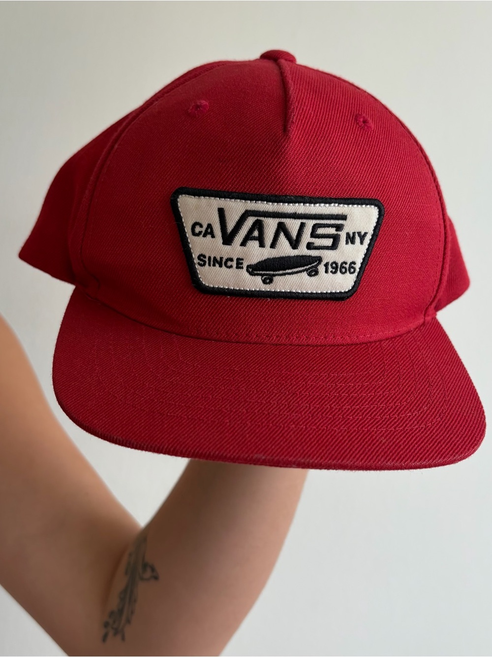 Vans Red Logo Patch Kids Baseball Cap